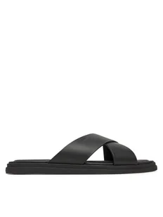 Calvin Klein Klapki Criss Cross Sandal HM0HM01737 Czarny - Klapki i japonki męskie - miniaturka - grafika 1