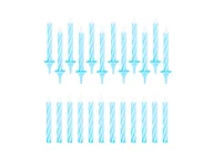 Urodziny dziecka - Świeczki urodzinowe świderki niebieskie - 6 cm - 24 szt. - miniaturka - grafika 1