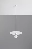 Lampy sufitowe - Sollux Lighting LAMPA wisząca SL0852 metalowa OPRAWA loftowy ZWIS dysk biały SL852 - miniaturka - grafika 1