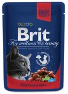 Suplementy i witaminy dla kotów - Brit Cat WOŁOWINA i GROSZEK 100g - miniaturka - grafika 1