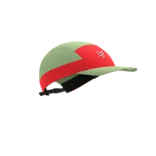 Czapki i chusty sportowe męskie - COMPRESSPORT Czapka biegowa 5 PANEL LIGHT CAP nile/fluo red - miniaturka - grafika 1