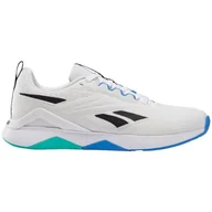 Trampki męskie - Reebok Męskie tenisówki NANOFLEX TR 2, obuwie białe/czarne/rozpinane zielone, 7 UK - miniaturka - grafika 1