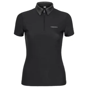 Koszulka polo EQ.QUEEN Ashley 25SS damska Kolor: czarny, Rozmiar: M - Koszulki jeździeckie - miniaturka - grafika 1