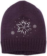 Czapki damskie - maximo Dziewczynka, kryształ lodu, czapka z motywem strasu, Fioletowy (aubergine 31), 51/53 cm - miniaturka - grafika 1