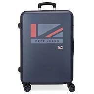 Walizki - Pepe Jeans Aidan walizka, średniej wielkości, niebieska, 46 x 65 x 23 cm, twardy plastik, boczne zamknięcie łączone, 56, 3,22 kg, 4 koła - miniaturka - grafika 1