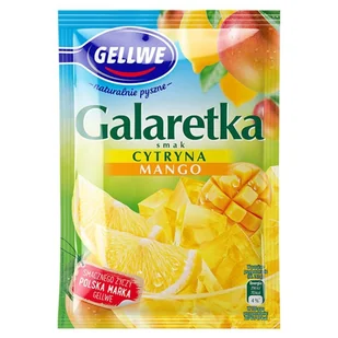 Gellwe Galaretka smak cytryna mango 72 g - Dodatki do ciast w proszku - miniaturka - grafika 1