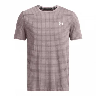 Męska koszulka treningowa Under Armour Vanish Seamless Grid SS - beżowa - UNDER ARMOUR - Koszulki sportowe męskie - miniaturka - grafika 1