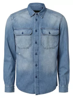 Koszule męskie - Drykorn - Męska koszula jeansowa  Phasmo, niebieski - grafika 1