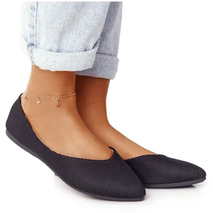 Delikatne Baleriny W Szpic Vinceza 2187 Czarne - Baleriny - miniaturka - grafika 1