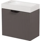 Szafki łazienkowe - Szafka łazienkowa wisząca z umywalką szary mat 40 cm Fresco Gante - miniaturka - grafika 1