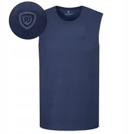 Koszulki męskie - BEZRĘKAWNIK Męski Koszulka T-shirt GRANATOWY Bawełna BRAVE 3XL Pako Jeans - miniaturka - grafika 1