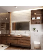 Lustra - Lustro prostokątne piaskowane z podświetleniem MARLA LED, Lustro prostokątne : 100x150 - miniaturka - grafika 1