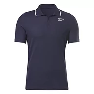 Koszulki męskie - Reebok Męska koszulka polo z logo 'Identity' z lewej klatki piersiowej, zielona, XS, ZIELONY, L - miniaturka - grafika 1