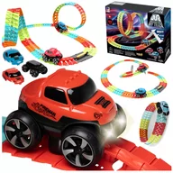 Zabawki konstrukcyjne - Tor Samochodowy Kolejka Rollercoaster Elastyczny U740 - miniaturka - grafika 1