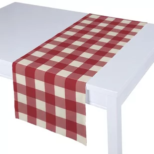 Dekoria Bieżnik prostokątny czerwono biała krata 5,5x5,5cm) 40x130 cm Quadro 410-136-18 - Obrusy i serwetki - miniaturka - grafika 1