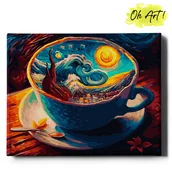 Malowanie po numerach - Obraz Malowanie po numerach NA RAMIE, 40x50, Noc w kubku | Oh Art! - miniaturka - grafika 1
