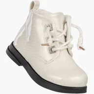 Botki damskie - Trzewiki Dziecięce Botki Ekoskóra Zimowe Ocieplane Beżowe Apawwa SQ626 Beżowy 24 - miniaturka - grafika 1