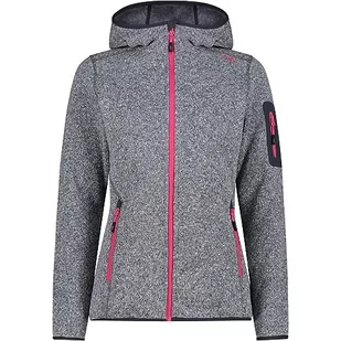 CMP damska kurtka Knit-Tech ze stałym kapturem, tytan-Fuxia, 52 - Kurtki damskie - miniaturka - grafika 1