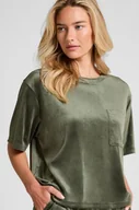 Koszulki i topy damskie - Hunkemöller Top welurowy z kieszonką Zielony - miniaturka - grafika 1