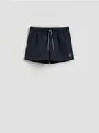 Spodenki damskie - Reserved - Szorty plażowe z haftem - granatowy - miniaturka - grafika 1