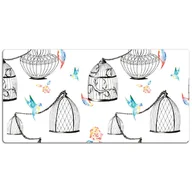 Podkładki na biurko - Mata ochronna na biurko Ptaki w klatce 120x60 cm - miniaturka - grafika 1