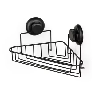 Czarna samoprzylepna narożna półka pod prysznic Compactor Bestlock Black Corner Rack 1 Shelf - Półki łazienkowe - miniaturka - grafika 1