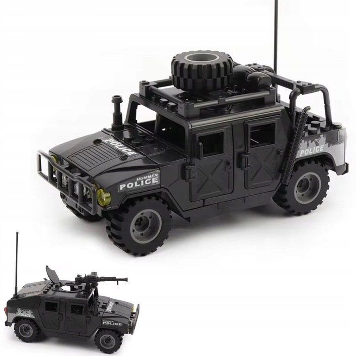 Klocki konstrukcyjne auto 15cm HUMVEE Pojazd Wojskowy CZARNY KL03