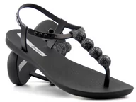 Sandały damskie - Eleganckie sandały damskie z błyszczącymi kulkami - Ipanema 26751, czarne - miniaturka - grafika 1