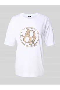 T-shirt z obszyciem kamieniami stras model Tashi - Joop! - Koszulki i topy damskie - miniaturka - grafika 1