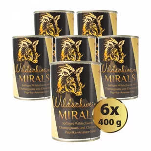 MIRALS Wildschwein - soczysty dzik z pieczarkami 400g x 6 szt - Przysmaki dla psów - miniaturka - grafika 1