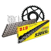 Części motocyklowe - Zestaw łańcuchów DID stal 520VX3 / 108 zapięcie na klips do Cagiva Super City 125 ccm rok prod. 1992-2006 - miniaturka - grafika 1