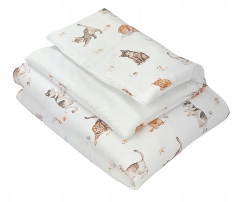 Koell Pościel dziecięca Premium z wypełnieniem L 120x90cm Kotki
