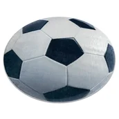 Dywany dla dzieci - Dywan do prania BAMBINO 38540 koło - Piłka nożna dla dzieci antypoślizgowy - czarny / biały koło 100 cm - miniaturka - grafika 1