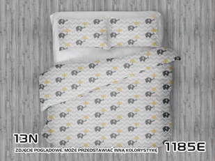 Pościel 140x200 Słoniki szare zygzak biały parasol żółty - Pościel - miniaturka - grafika 1