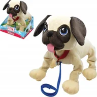 Zabawki interaktywne dla dzieci - Peppy Pups Chodzący Piesek ze smyczą Mops 30cm Giochi Preziosi - miniaturka - grafika 1