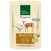 Mokra karma dla kotów - REAL NATURE Senior Sauce Kurczak i Indyk z Czerwoną Papryką i Olejem z Wiesiołka 12 x 85 g Drób z dziczyzną, w sosie - miniaturka - grafika 1