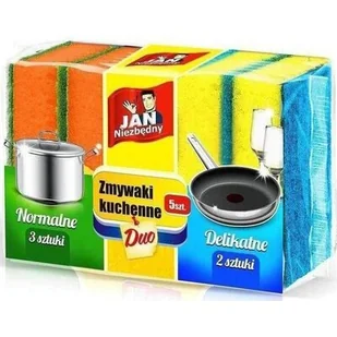 Jan Niezbędny Zmywak KUCHENNE DUO Jan NIEZBĘNY 5SZTUK (8571014105) - Ściereczki, gąbki, czyściki - miniaturka - grafika 1