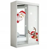 Pasmanteria - MIKOŁAJ RENIFER Naklejki na lodówkę szafę 65x45cm /NaklejkiOzdobne.pl - miniaturka - grafika 1