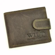 Portfele - Portfel Męski Skórzany ALWAYS WILD Skóra Licowa Mały Poziomy Z Zapięciem RFID N0035L-CHM/8731 BRĄZOWY 10,5 x 9 x 2 [cm] - miniaturka - grafika 1