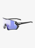 Okulary sportowe - Okulary rowerowe Uvex Sportstyle 231 2.0 V - black matt/litemirror blue - miniaturka - grafika 1