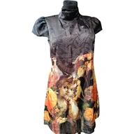 Sukienki - RINASCIMENTO Sukienka Przed Kolano Krótki Rękaw Stylowa Czarna S - miniaturka - grafika 1