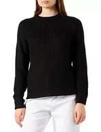 Swetry damskie - VERO MODA Damski sweter z dzianiny VMLEA LS O-Neck Blouse PI NOOS, czarny, M - miniaturka - grafika 1