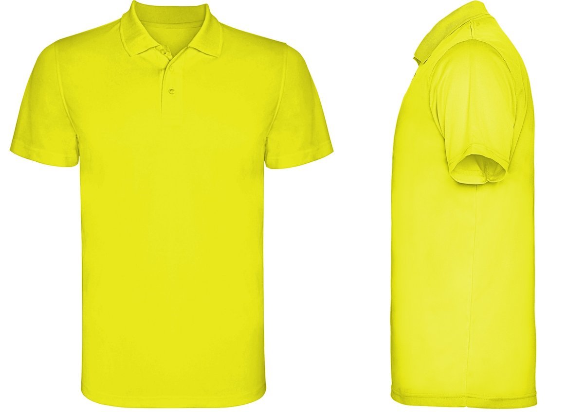 Koszulka POLO Sportowa Męska Polówka Roly 0404 FLUOR YELLOW XL