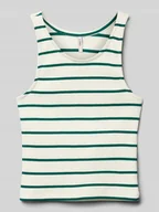 Koszulki dla chłopców - Top na cienkich ramiączkach ze wzorem w paski - miniaturka - grafika 1