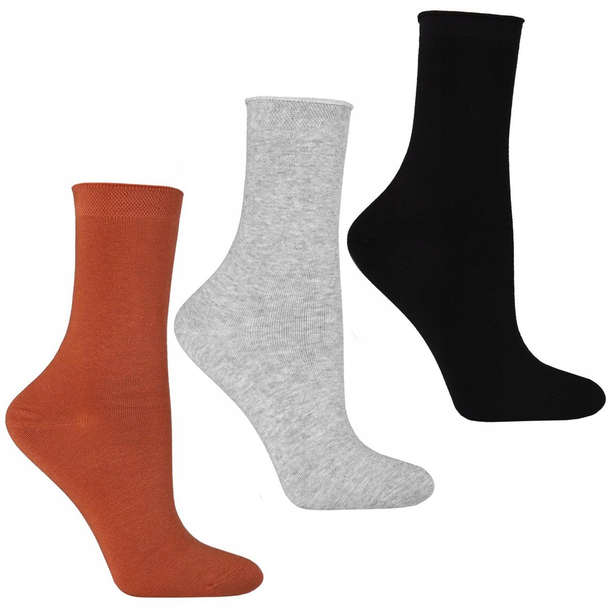 3x Bawełniane Skarpety Skarpetki Długie DAMSKIE 3 Pary MORAJ r. 35-38