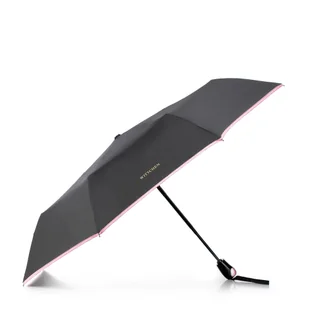 Parasol automatyczny z ozdobną lamówką czarno - różowy - Parasole - miniaturka - grafika 1