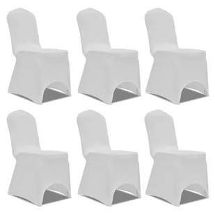 vidaXL vidaXL Pokrowiec na krzesło, biały x 6 - Pokrowce na meble - miniaturka - grafika 1