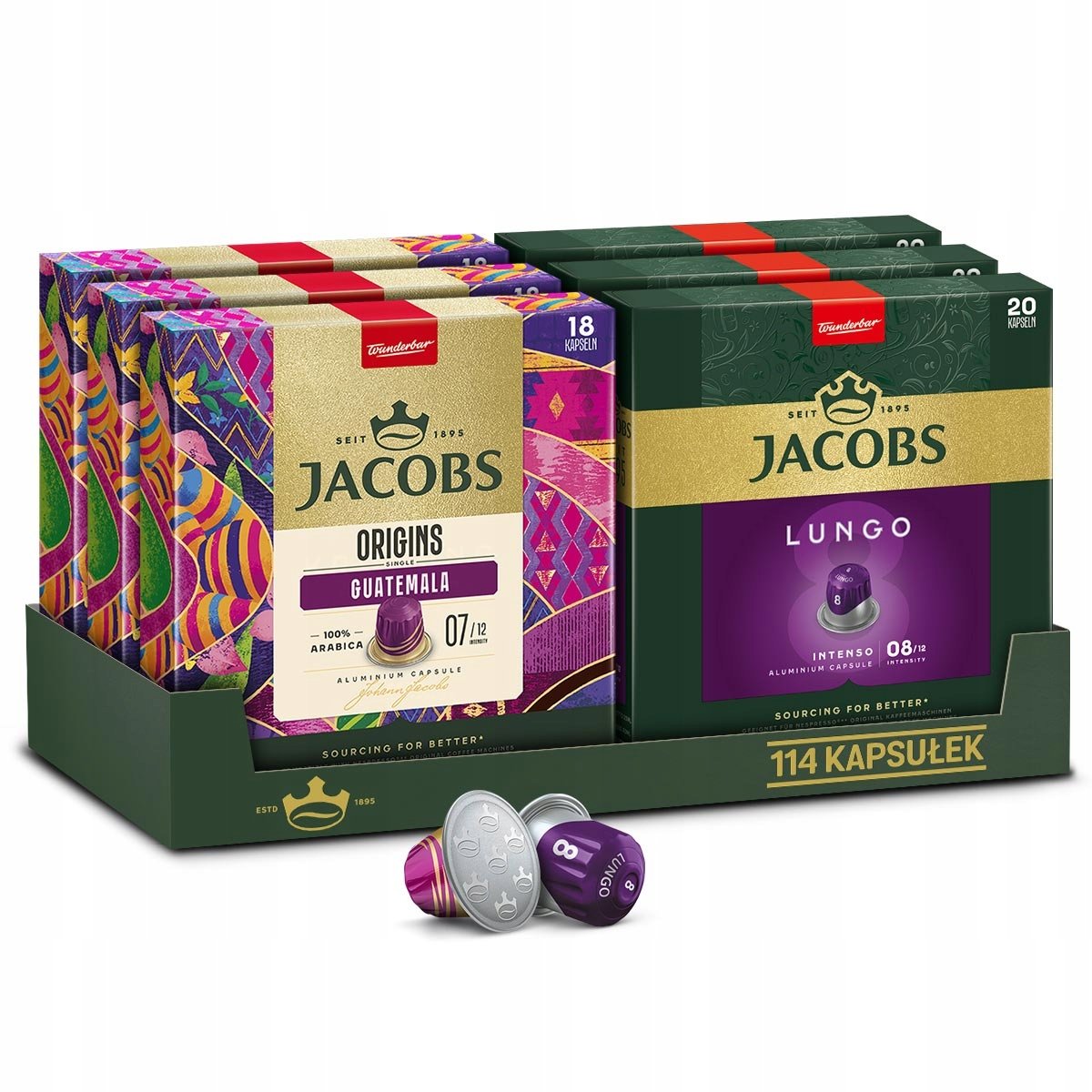 Kapsułki Jacobs do Nespresso(r)* Lungo 8, Origins Guatemala 5+1 Gratis!