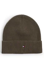 Czapki męskie - Tommy Hilfiger Czapka męska z dodatkiem kaszmiru Mężczyźni Bawełna zielony jednolity, ONE SIZE - miniaturka - grafika 1