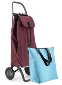 Torby i wózki na zakupy - Zestaw Combo Rolser wózek składany I-Max MF 2L + torba - bordeaux - miniaturka - grafika 1